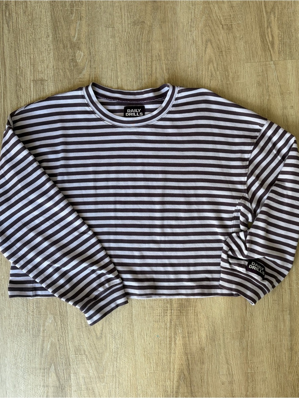Daily Drills Striped Cotton Long Sleeve Plum Wink XS/S